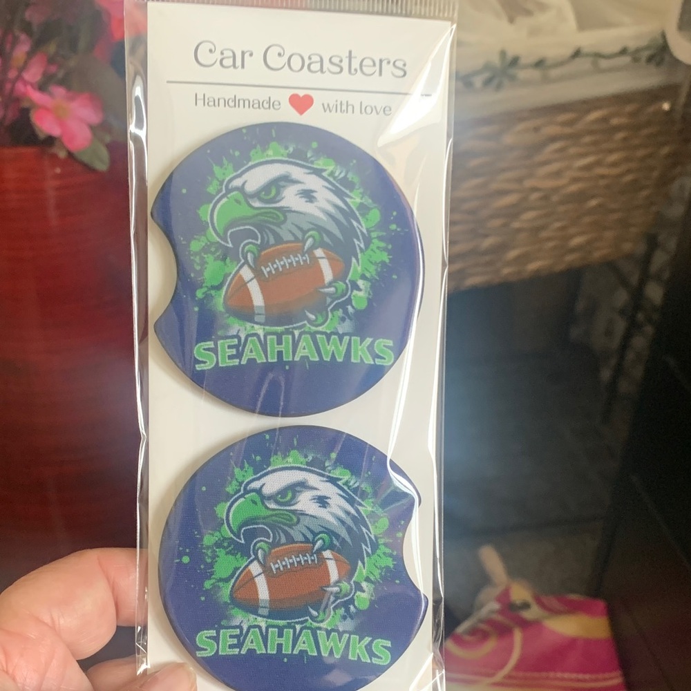 Seahawks Car Coasters